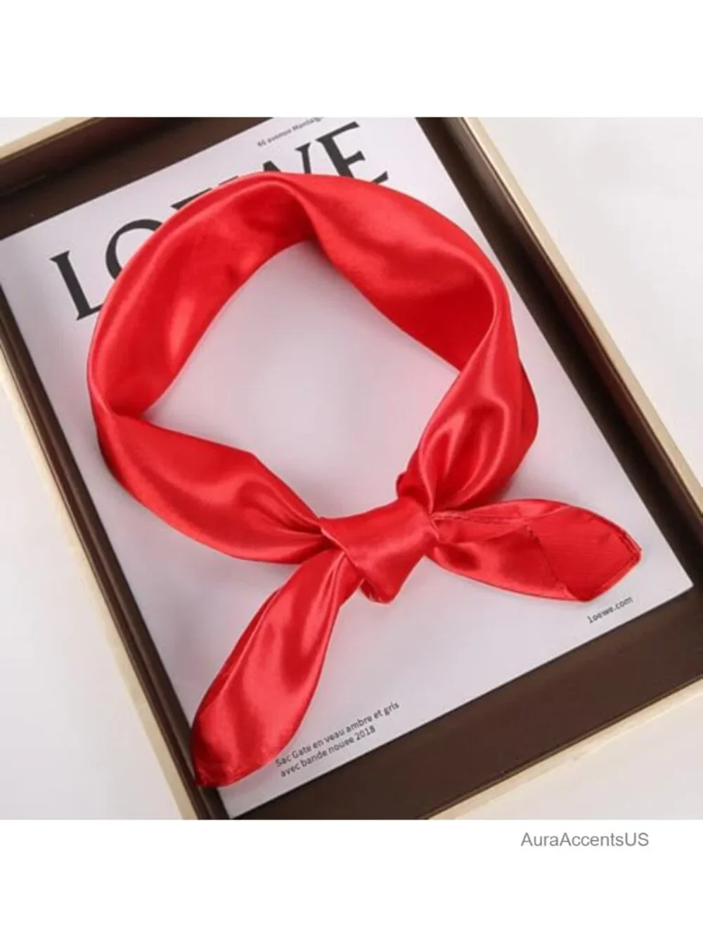 Silk Feeling Satin Square Scarf 2 Pack Neck Head Scarf